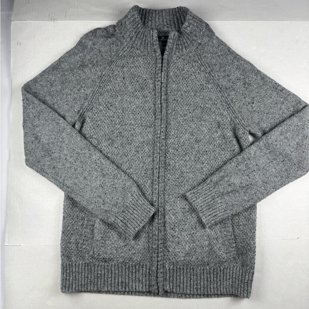 Men’s Marc Anthony Charcoal Zip-Up Wool blend sweater with pockets size large